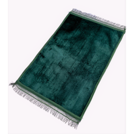 Tapis de prière vert uni, 73 x 109,50 cm, semi-molletonné et anti-dérapant
