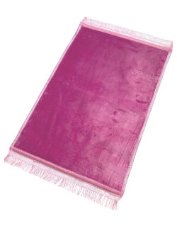 Tapis de prière rose uni, 73 x 109,50 cm, semi-molletonné et anti-dérapant