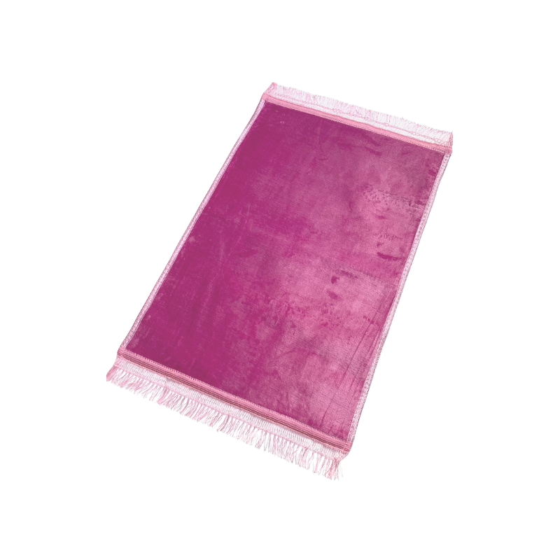Tapis de prière rose uni, 73 x 109,50 cm, semi-molletonné et anti-dérapant