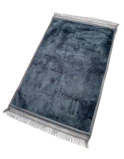 Tapis de prière gris uni, 73 x 109,50 cm, semi-molletonné et anti-dérapant