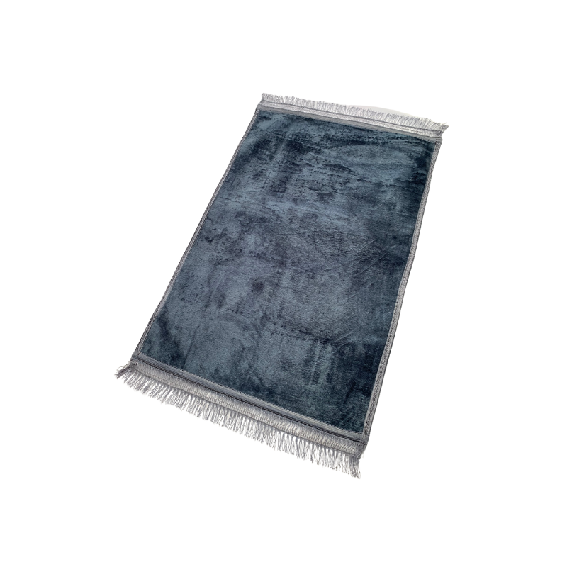 Tapis de prière gris uni, 73 x 109,50 cm, semi-molletonné et anti-dérapant