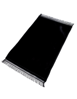 Tapis de prière noir uni, 73 x 109,50 cm, semi-molletonné et anti-dérapant