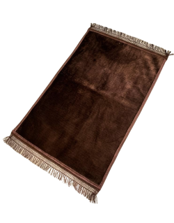 Tapis de prière marron uni, 73 x 109,50 cm, semi-molletonné et anti-dérapant