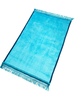 Grand Tapis de Prière - Turquoise - Motif Masjid - Molletonné, Épais et Très Doux - Confortable et Anti-Dérapant