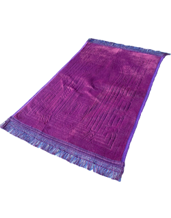 Grand Tapis de Prière - Violine - Motif Masjid - Molletonné, Épais et Très Doux - Confortable et Anti-Dérapant