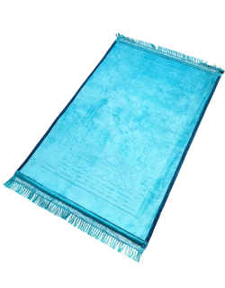 Grand Tapis de Prière - Turquoise - Motif Mirhab - Molletonné, Épais et Très Doux - Confortable et Anti-Dérapant