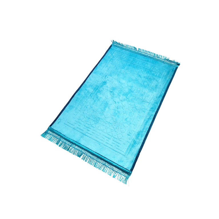 Grand Tapis de Prière - Turquoise - Motif Mirhab - Molletonné, Épais et Très Doux - Confortable et Anti-Dérapant