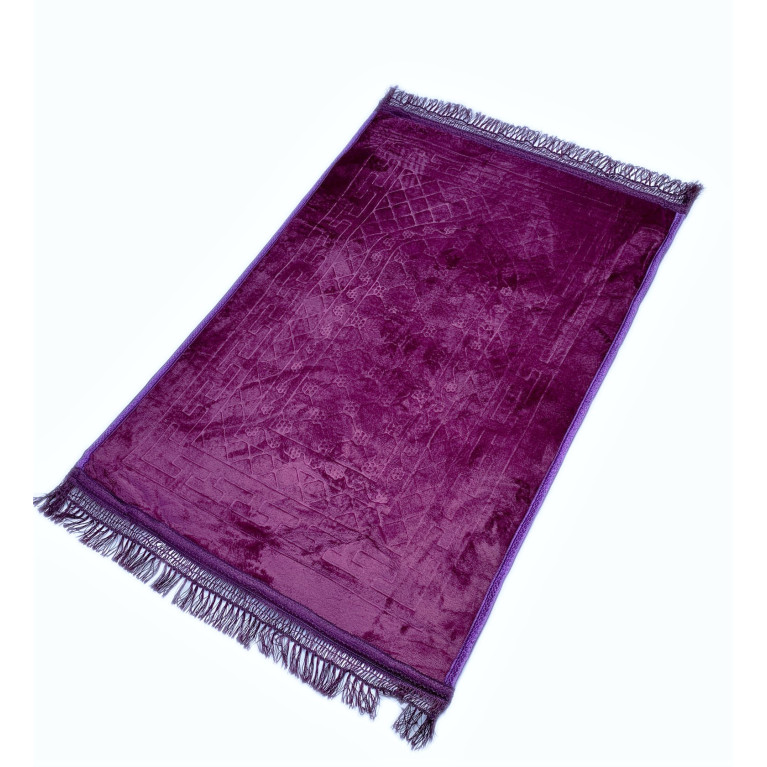 Grand Tapis de Prière - Rose - Motif Mirhab - Molletonné, Épais et Très Doux - Confortable et Anti-Dérapant