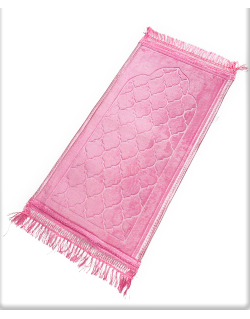 Tapis de Prière pour Enfant avec Motif Mirhab Rose - Doux, Épais et Anti-Dérapant - Dimension 42 x 80 cm