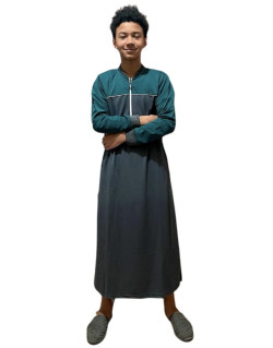 Qamis Long Junior - Anthracite et Canard - Manches Longues Qaba'il : Ezox