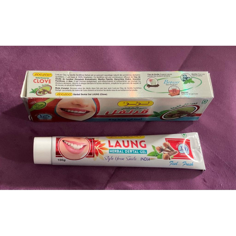 Dentifrice Herbal Looloo 100G Meswak avec Du Clou de Girofle