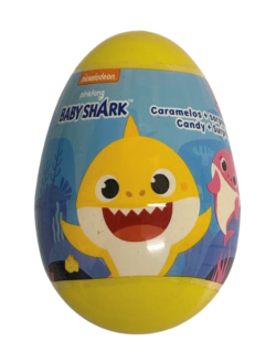 Oeuf surprise Baby SharkJaune avec figurine 2D certifié halal de 10g