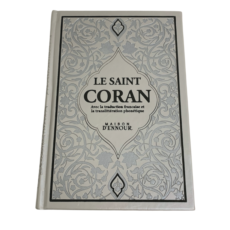 Le Saint Coran Blanc - Couverture Daim - Pages Arc-En-Ciel - Français-Arabe-Phonétique - Maison Ennour