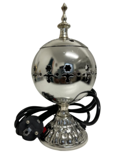 Brûleur Électrique de Bakhoor en Forme de Sphère - Couleur Argentée - pour Encens - Modèle WF-014