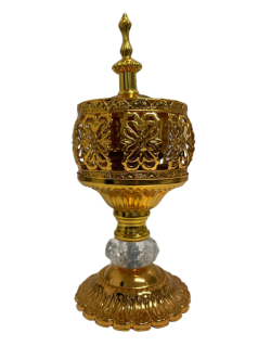 Brûleur Doré pour Bakhour - Format 20 x 8 cm - Utilisation avec du Charbon.