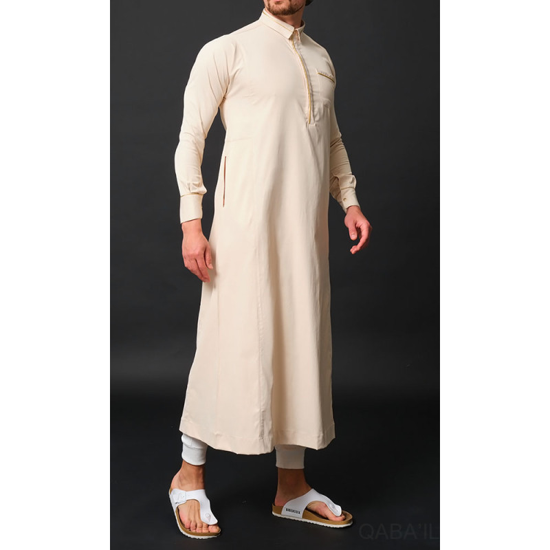 Qaba'il : Sultan - Qamis Long Beigede Luxe Gamme Premium Qaba'il : Sultan - Qamis Long Beigede Luxe Gamme Premium