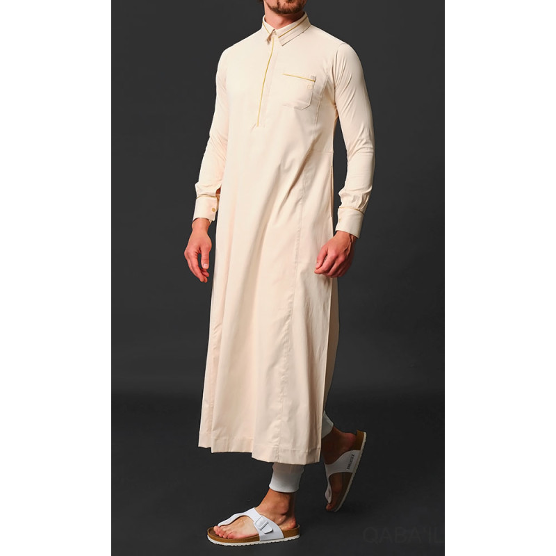 Qaba'il : Sultan - Qamis Long Beigede Luxe Gamme Premium Qaba'il : Sultan - Qamis Long Beigede Luxe Gamme Premium