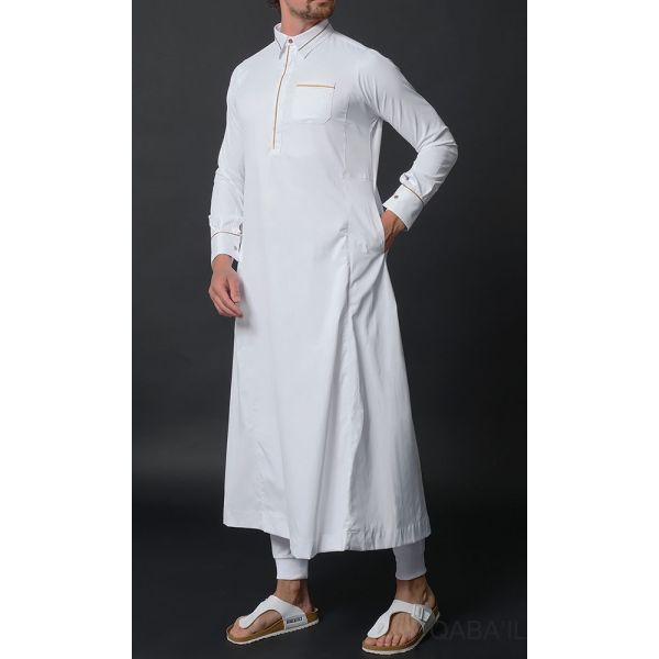 Qaba'il : Sultan - Qamis Long Blanc de Luxe Gamme Premium