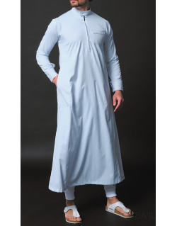 Qaba'il : Amir - Qamis Long Bleu Clair de Luxe Gamme Premium