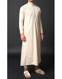 Qaba'il : Amir - Qamis Long Beige de Luxe Gamme Premium