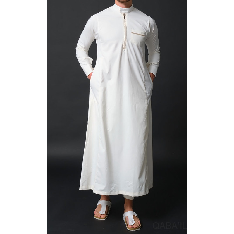 Qaba il Amir Qamis Long Ecru de Luxe Gamme Premium