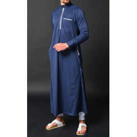 Qaba'il : Amir - Qamis Long Bleu Nuitde Luxe Gamme Premium