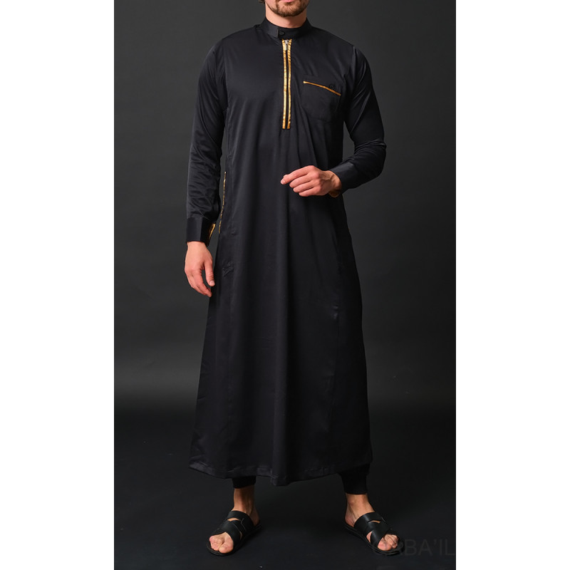 Qaba'il : Amir - Qamis Long Noir de Luxe Gamme Premium Qaba'il : Amir - Qamis Long Noir de Luxe Gamme Premium