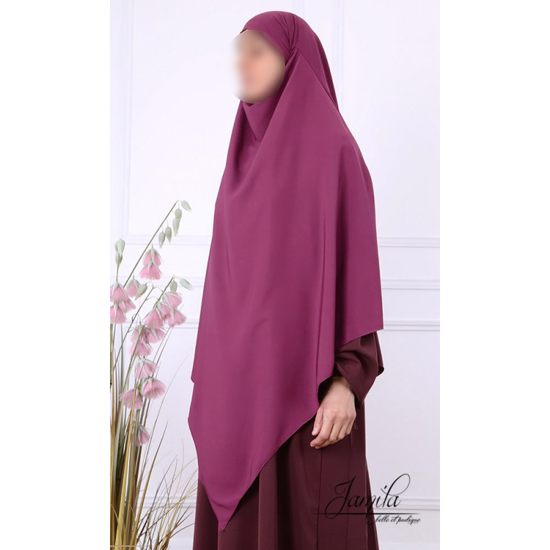 Khimar Fushia Jamila : léger, doux et double voile