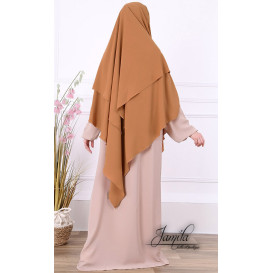 Khimar Camel Jamila : léger, doux et double voile