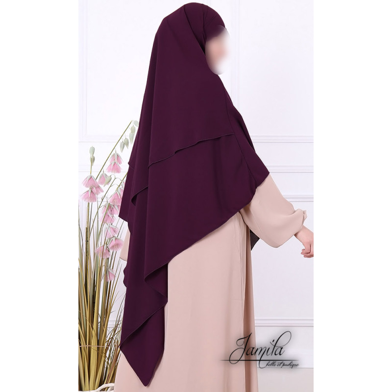 Khimar Bleu Clair Jamila : léger, doux et double voile