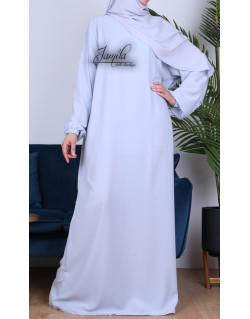 Abaya Manche Elastique - Bleu Ciel - Microfibre Léger - Jamila