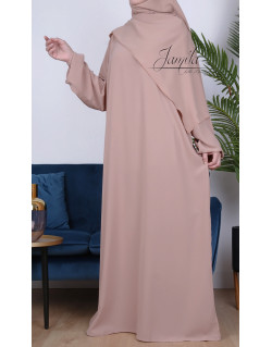 Abaya Manche Elastique - Bleu Nuit - Microfibre Léger - Jamila
