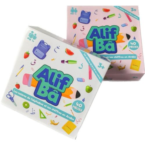Carte Alphabet et Chiffres Arabe-Rose - 40 Cartes -The Family - A partir de 3 ans Carte Alphabet et Chiffres Arabe-Rose - 40 Cartes -The Family - A partir de 3 ans