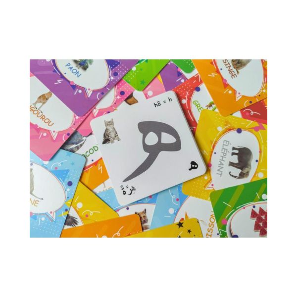 Carte Alphabet et Chiffres Arabe-Rose - 40 Cartes -The Family - A partir de 3 ans