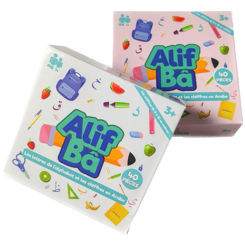 Carte Alphabet et Chiffres Arabe- Blanc - 40 Cartes - The Family - A partir de 3 ans