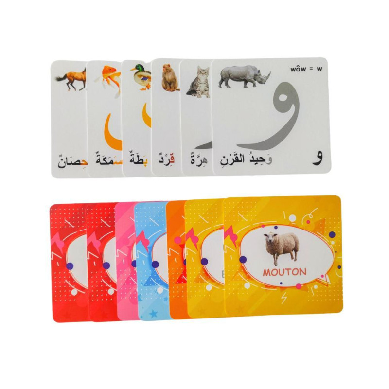 Carte Alphabet et Chiffres Arabe- Blanc - 40 Cartes - The Family - A partir de 3 ans Carte Alphabet et Chiffres Arabe- Blanc - 40 Cartes - The Family - A partir de 3 ans