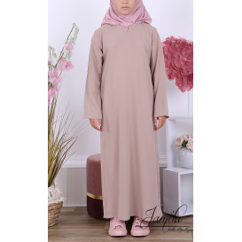 Abaya Fille Microfibre Enfant - Taupe - Jamila