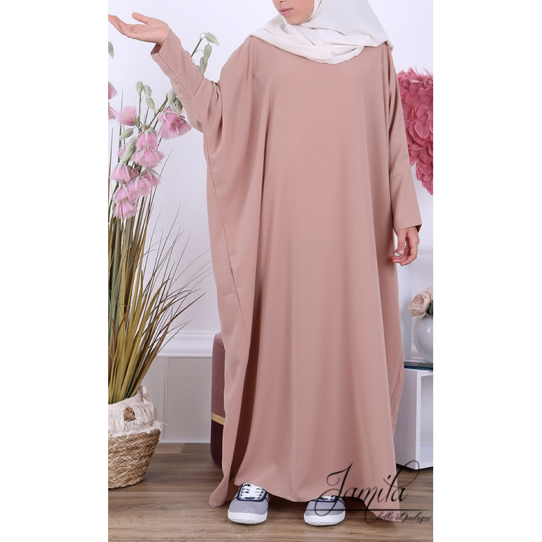 Abaya Papillon Fille Microfibre Enfant - Taupe - Jamila Abaya Papillon Fille Microfibre Enfant - Taupe - Jamila