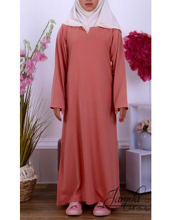Abaya Papillon Fille Microfibre Enfant - Saumon - Jamila