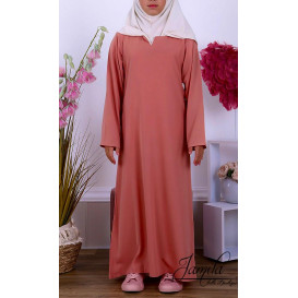 Abaya Papillon Fille Microfibre Enfant - Saumon - Jamila