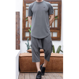 Ensemble IGO : Sarouel Cargo et T-shirt Anthracite, Qaba'il