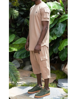 Ensemble IGO : Sarouel Cargo et T-shirt Camel, Qaba'il