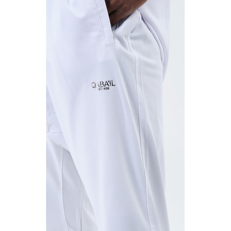 Ensemble Delta Light : Qamis Manche Court + Sarouel - Blanc et Gris Clair - Qaba'il