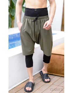 Sarouel de Bain Cycliste - SwimShort - Kaki - Qaba'il
