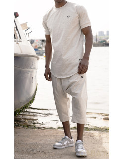 Sarouel et T-shirt Gris Chiné, ensemble Qaba'il : Nautik