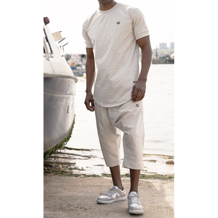 Sarouel et T-shirt Gris Chiné, ensemble Qaba'il : Nautik