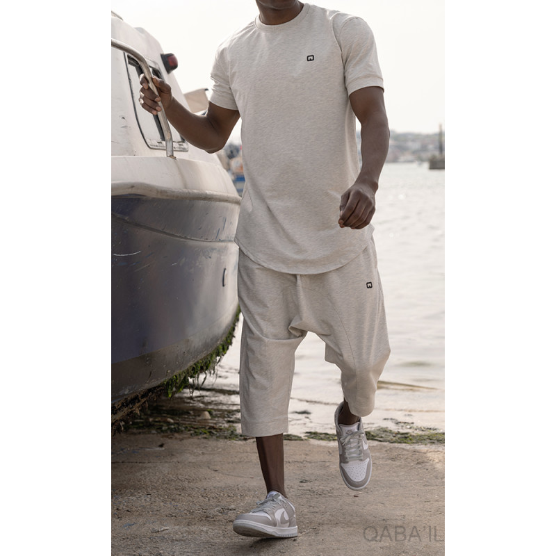 Sarouel et T-shirt Gris Chiné, ensemble Qaba'il : Nautik