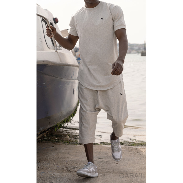 Sarouel et T-shirt Gris Chiné, ensemble Qaba'il : Nautik