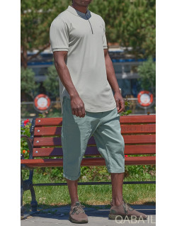 Polo Zip UP - Vert Amande - Manche Courte - Qaba'il
