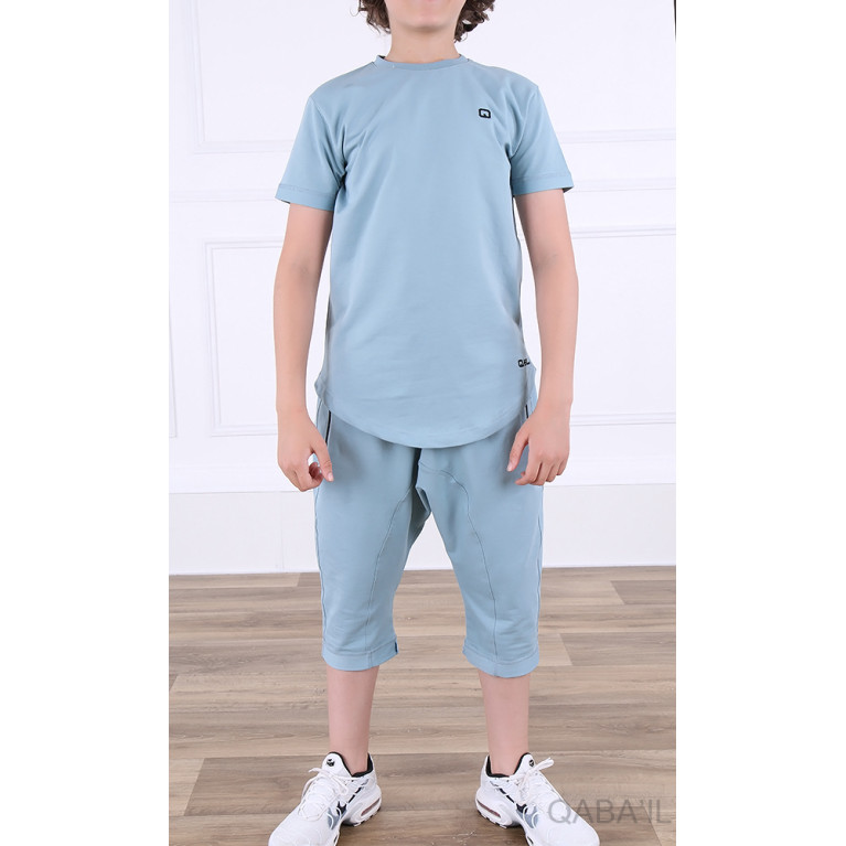 Ensemble Nautik Kid - Bleu Clair- Sarouel + T-Shirt de 3 à 16 ans - Qaba'il